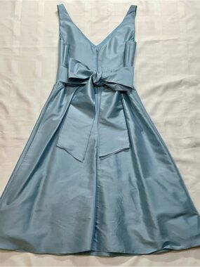 Ann Taylor Satin Light Blue Dress with Back Zip